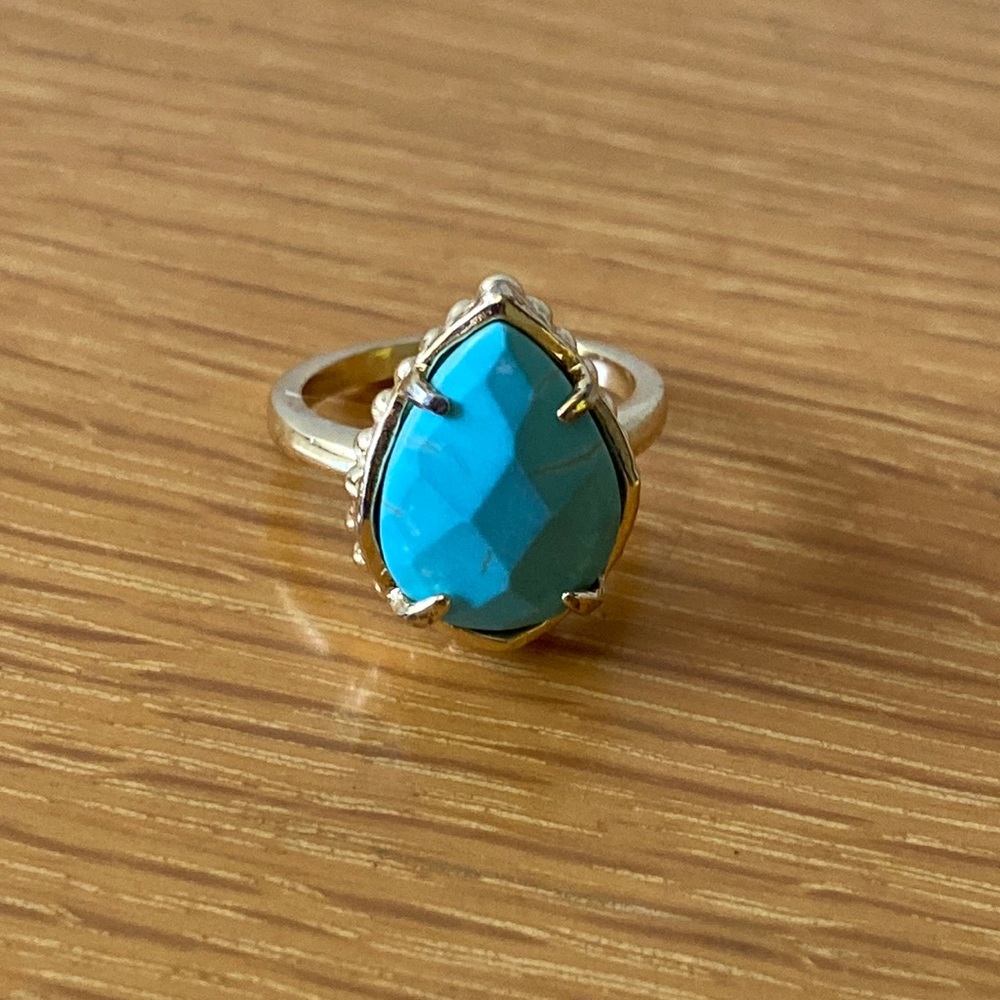 Kendra Scott Color Bar Ring Turquoise Size 5 - Discontinued Style